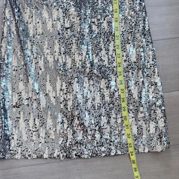 Emerson Fry Silver Sequin Sleeveless Dress Size Small - Picture 5 of 7